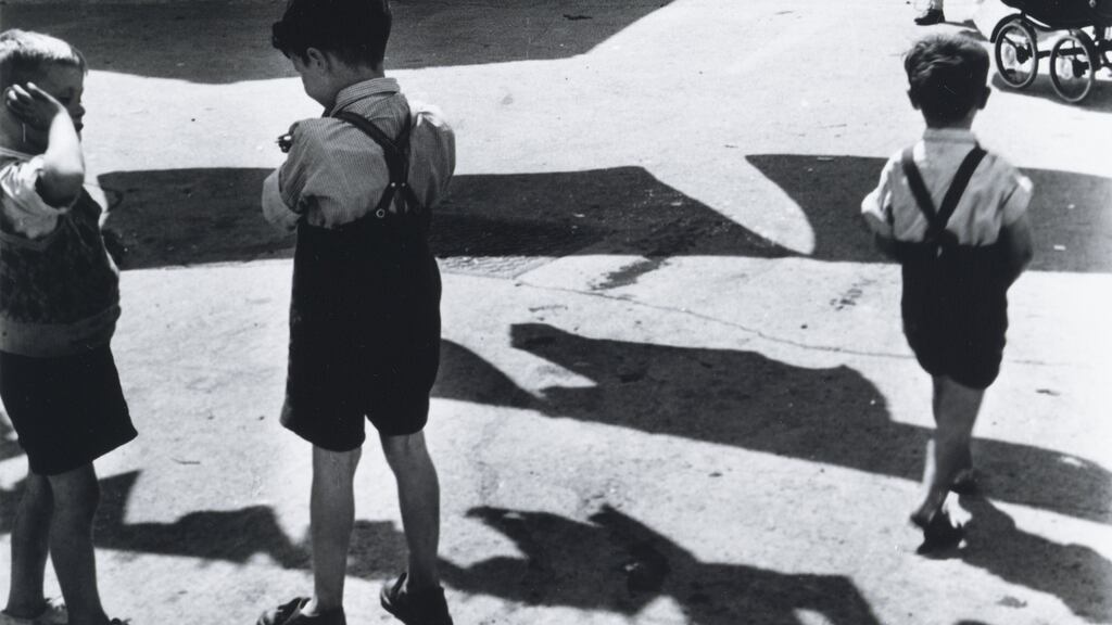 Nevill Johnson, Masterson’s Lane (Children and Washing), 1952-1953. Photograph: RTÉ Archive, Selenium-toned print purchased 2019