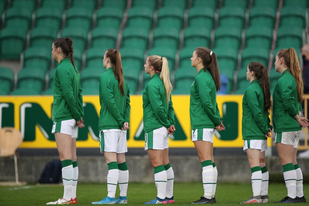 Women in other countries have switched to darker colours, but the Republic of Ireland women's team have agreed to continue playing in white shorts. Photograph: Evan Treacy/Inpho
