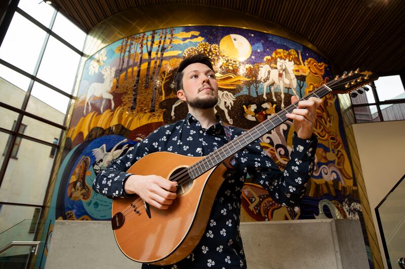 Macdara Ó Faoláin, a multi-instrumentalist and instrument maker works from his studio at An Sean Phobal, close to the family home in the heart of An Rinn in Gaeltacht na nDéise, Co Waterford. Photograph: Alan Place