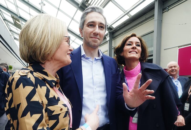 Harris with former TD Kate O'Connell (right). Photograph: Brian Lawless/PA Wire
