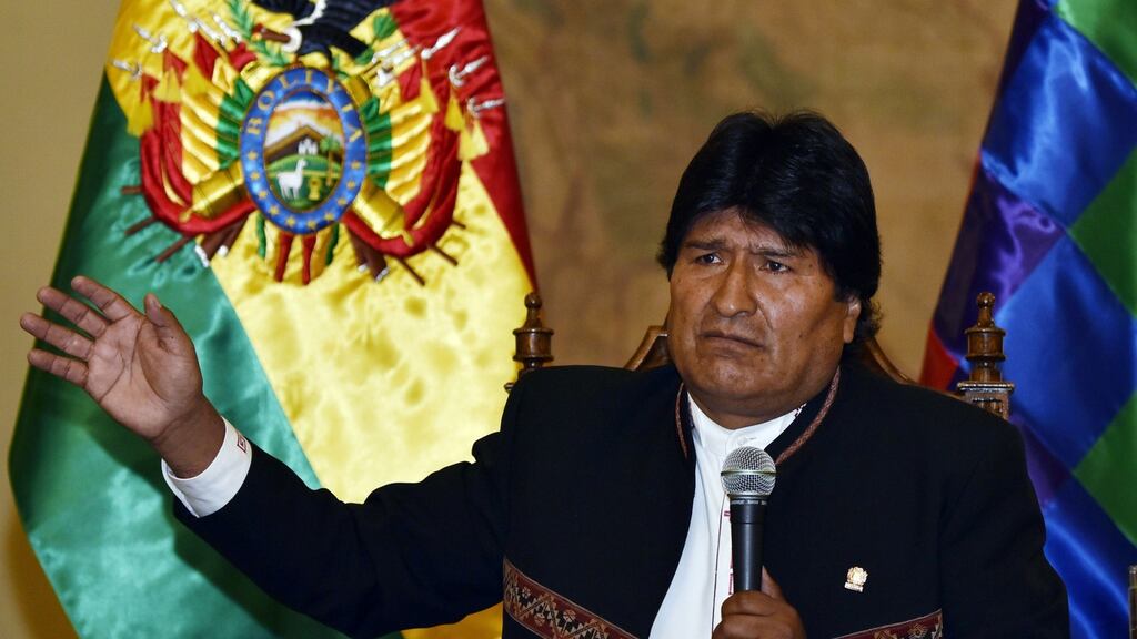 Bolivian president Evo Morales acknowledges defeat in a referendum that would have cleared the way for him to run for a fourth term in 2019. Photograph: Aizar Raldes/AFP/Getty