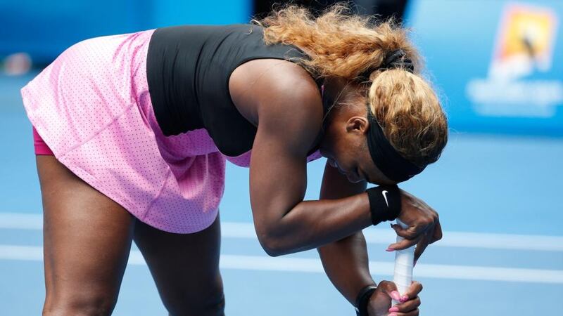 Serena Williams of the United States during her fourth round defeat to Ana Ivanovic of Serbia at the Australian Open in Melbourne Park. Photograph: Scott Barbour/Getty Images
