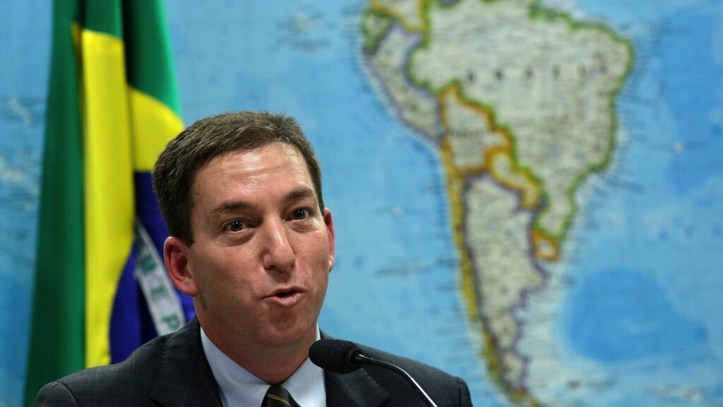 Glenn Greenwald, the American journalist who first published the documents leaked by former NSA contractor Edward Snowden, testifies before a Brazilian Congressional committee on NSA’s surveillance programmes, in Brasilia on August 6th, 2013. Photograph: Ueslei Marcelino/Reuters