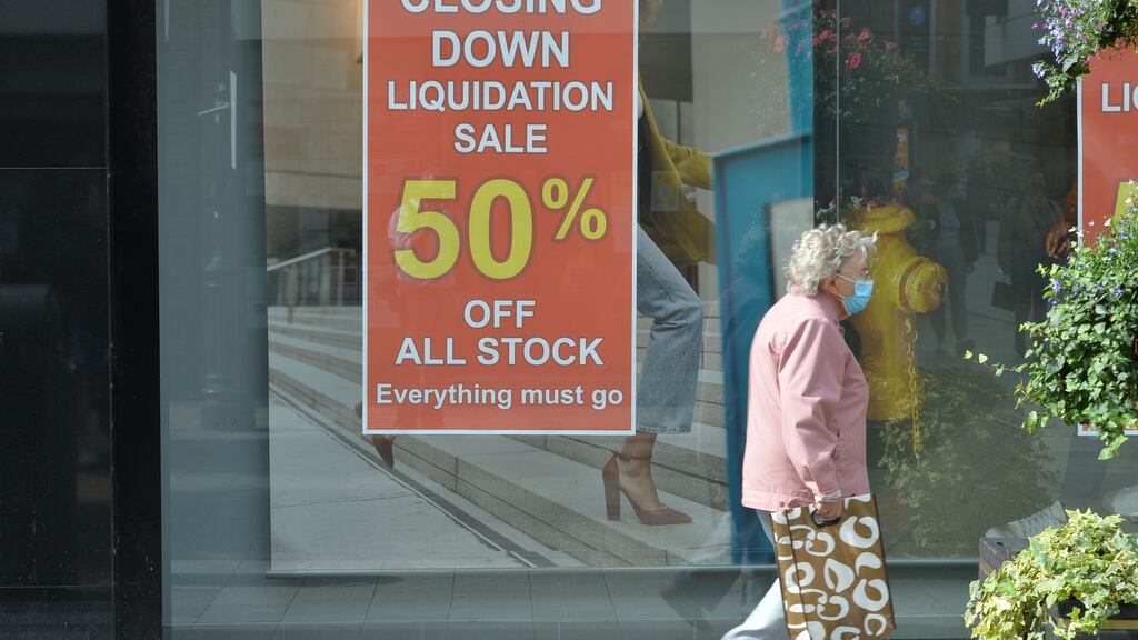A shop on Dublin’s Henry street closing down due to liquidation in September. Photograph: Alan Betson/ The Irish Times