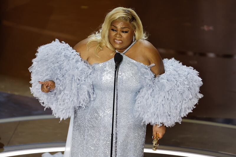 Best supporting actress winner Da'Vine Joy Randolph during the 96th annual Academy Awards ceremony. Photograph: Caroline Breham/EPA