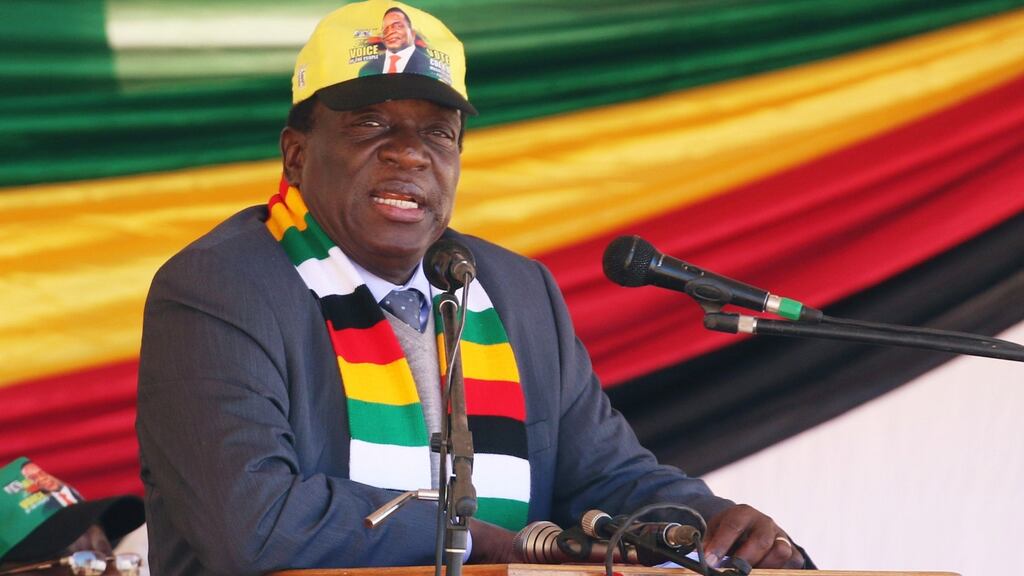 President Emmerson Mnangagwa addresses an election rally of his ruling Zanu-PF party in Mhondoro, Zimbabwe, on July 24th. Photograph: Philimon Bulawayo/Reuters
