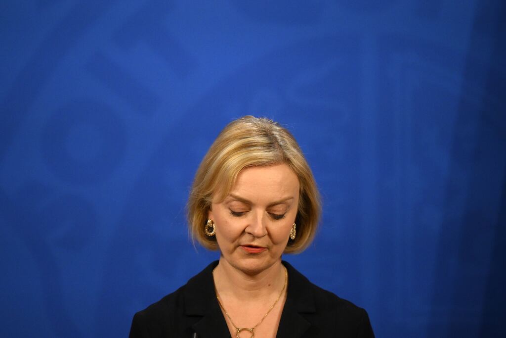 Only six weeks after winning the Conservative leadership, Liz Truss cuts a humbled, ghostly figure.
