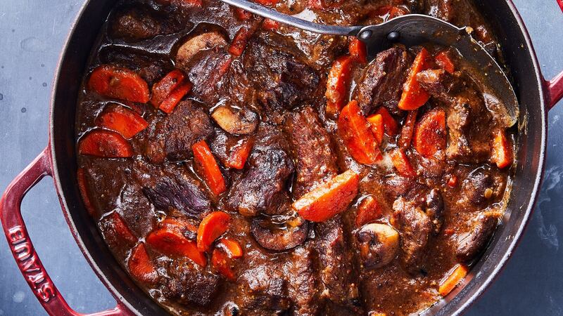 Dijon mustard and Cognac beef stew. Photograph: Julia Gartland/The New York Times
