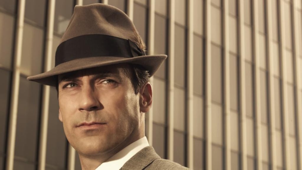 Jon Hamm as Don Draper in “Mad Men”: exemplifies the focus and intensity of the alpha males of Madison Avenue in the 1960s
