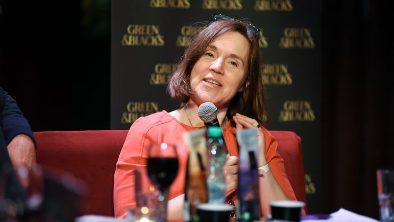 Author Clodagh Finn at the Irish Times/Green & Blacks live Books Podcast at The Sugar Club, Dublin. Photograph: Conor Mulhern