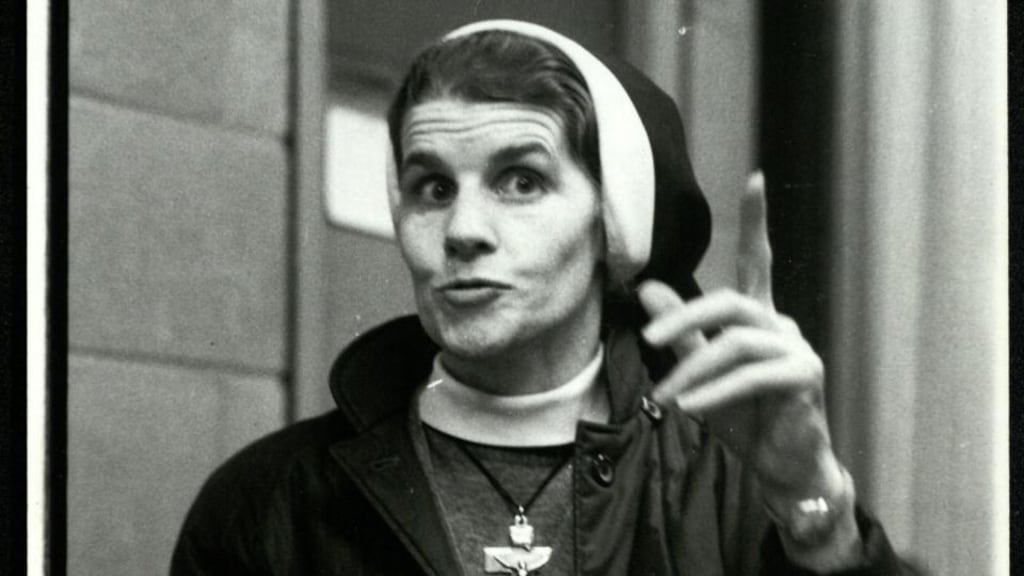 Sr Stanislaus Kennedy speaking at a student union event