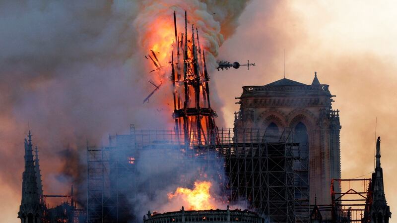 Notre Dame in flames. Photograph: Geoffroy van der Hasselt/AFP/Getty Images