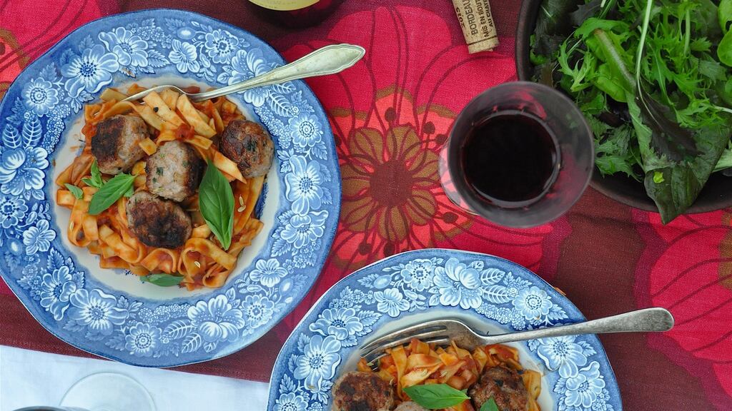 Fuss-free meatballs with fresh tagliatelle