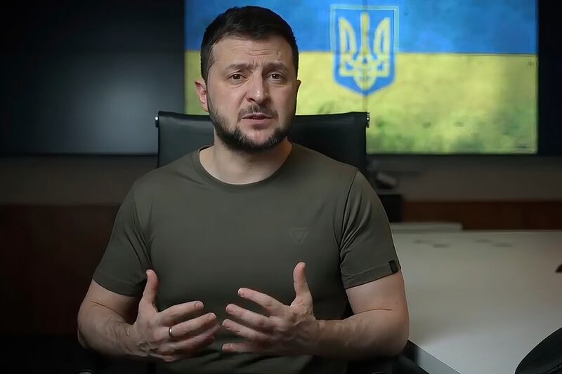 Ukrainian president Volodymyr Zelenskyy has said about 2,500-3,000 Ukrainian troops have been killed so far and up to 20,000 Russian troops. Photograph: Ukrainian Presidential Press Office via AP