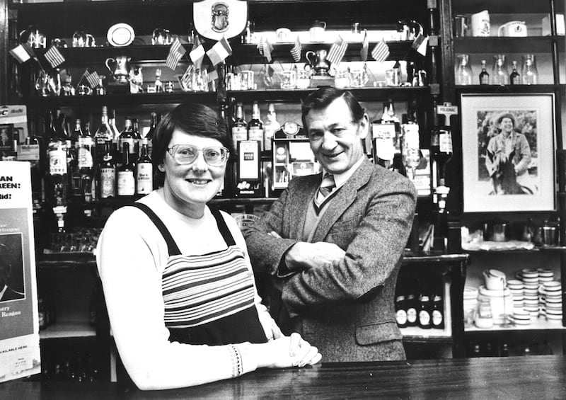 John and Mary O'Farrell in the The Ronald Reagan pub in January 1984. Photograph: Matt Kavanagh