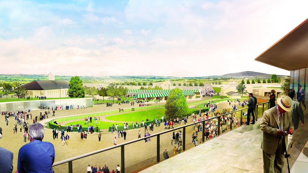 Concerns have been expressed over the size and suitability of the proposed parade ring in   the redeveloped Curragh. The new facility is scheduled to be officially open in April.  Photo: Handout/Curragh Racecourse