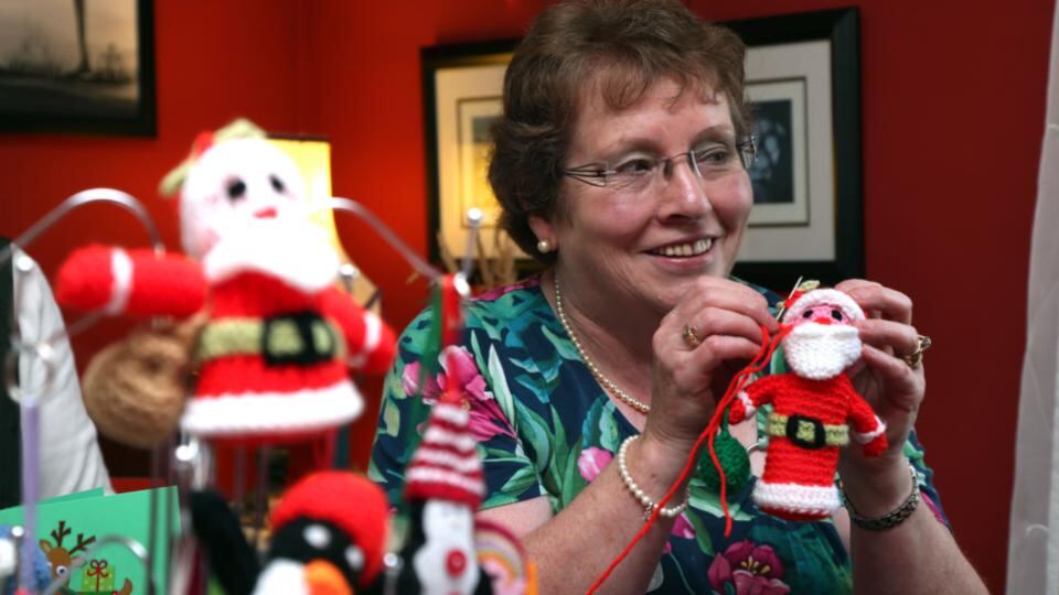 Eilis Baily making Christmas crafts at her home in Barna. Photograph: Joe O’Shaughnessy