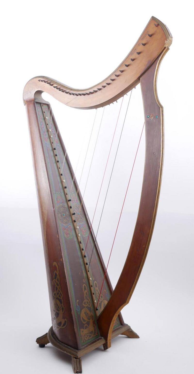 Celtic harp, bought at a car boot sale in Australia.