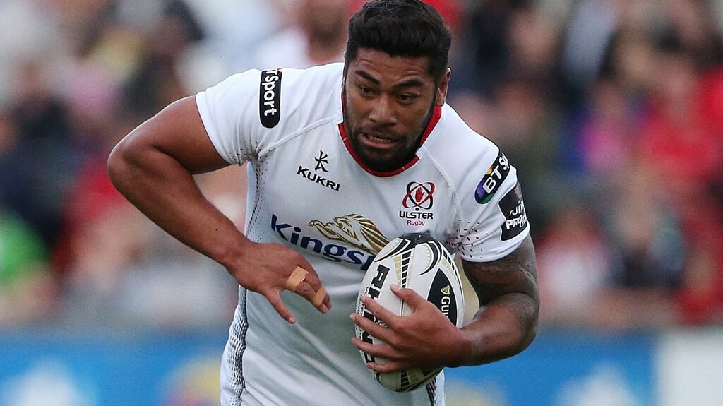 Ulster’s Charles Piutau with Northampton Saints’ Ken Pisi. Photograph: Brian Little/Inpho