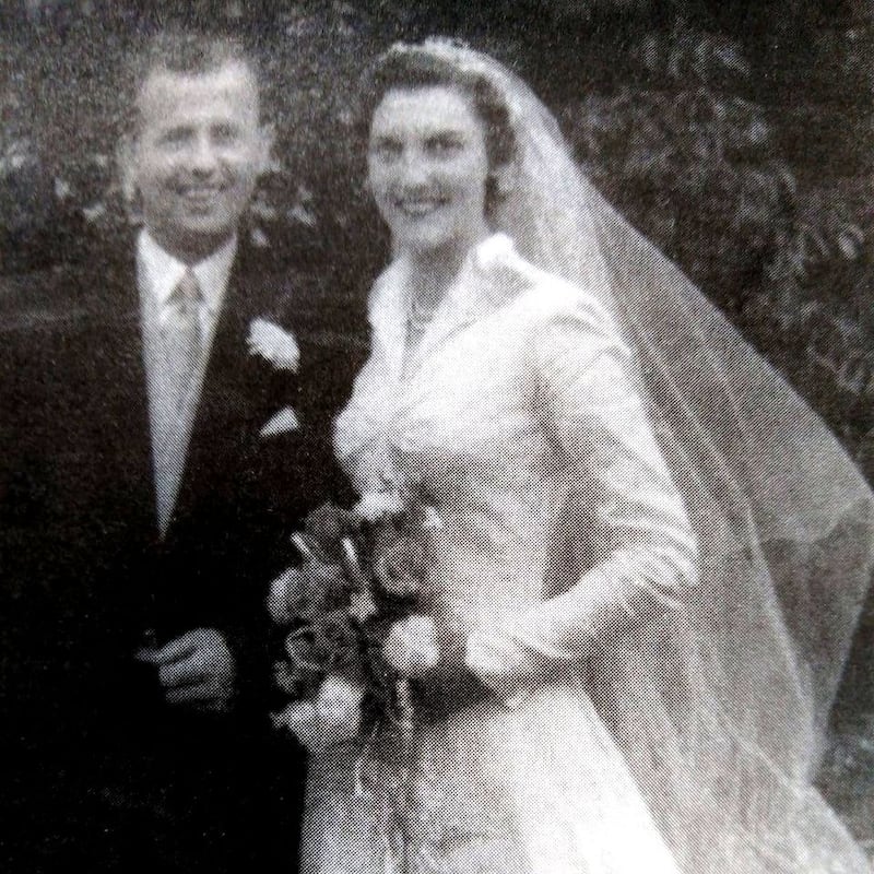 Dr David Ross and his wife, Gladys, on their wedding day in Belfast in July 1956