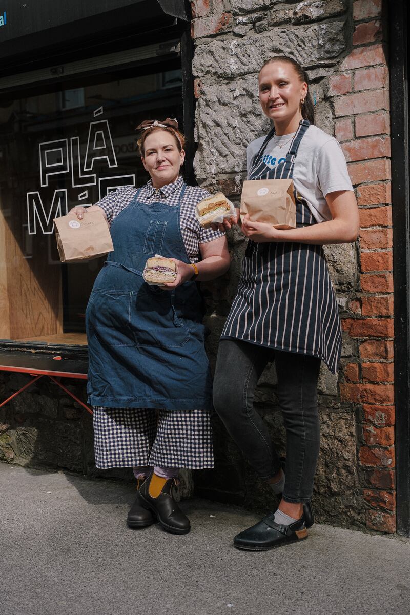 Jess Murphy (left) and head baker Molly Fitzpatrick at Plámás cafe in Galway's West End. Photograph: Matthew Shiel