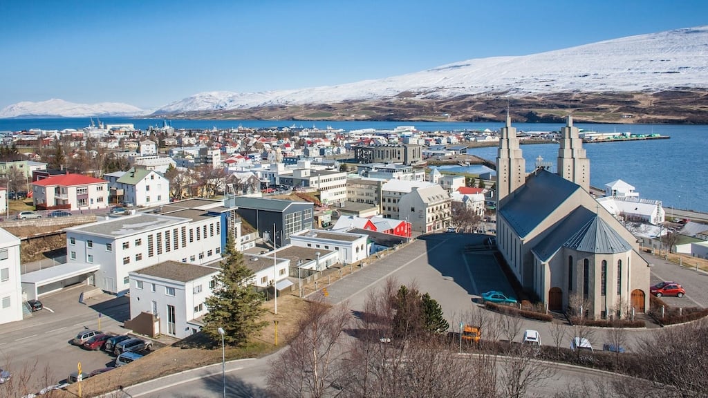 Akureyri has a stunning setting in the basin of the Eyjafjörður fjord in the north of the island.