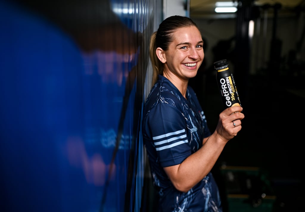 Martha Byrne: at the announcement of Dublin GAA’s new official partner, GetPRO, a new high protein range from Danone. Photograph: by David Fitzgerald/Sportsfile