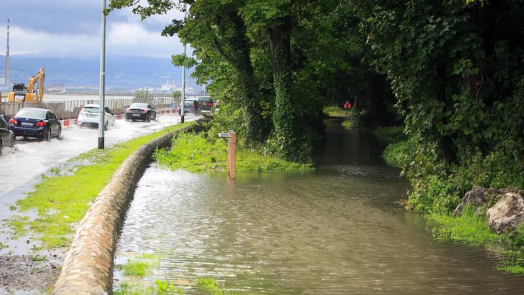 Flooding on the Clontarf Road, Dublin on Wednesday. Photograph: Gareth Chaney Collins