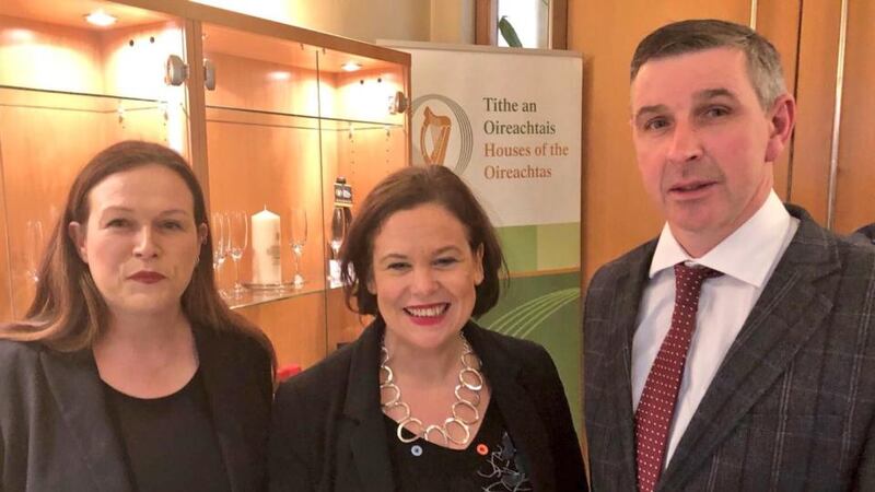 Sinn Féin’s inclusivity credentials: Mary Lou McDonald with Ian Marshall. Photograph: @MaryLouMcDonald/PA Wire