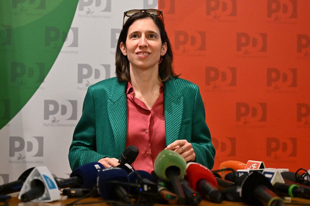 Elly Schlein, newly-elected leader of Italy's centre-left Partito Democratico (PD) party. Photograph: Alberto Pizzoli/AFP/Getty Images