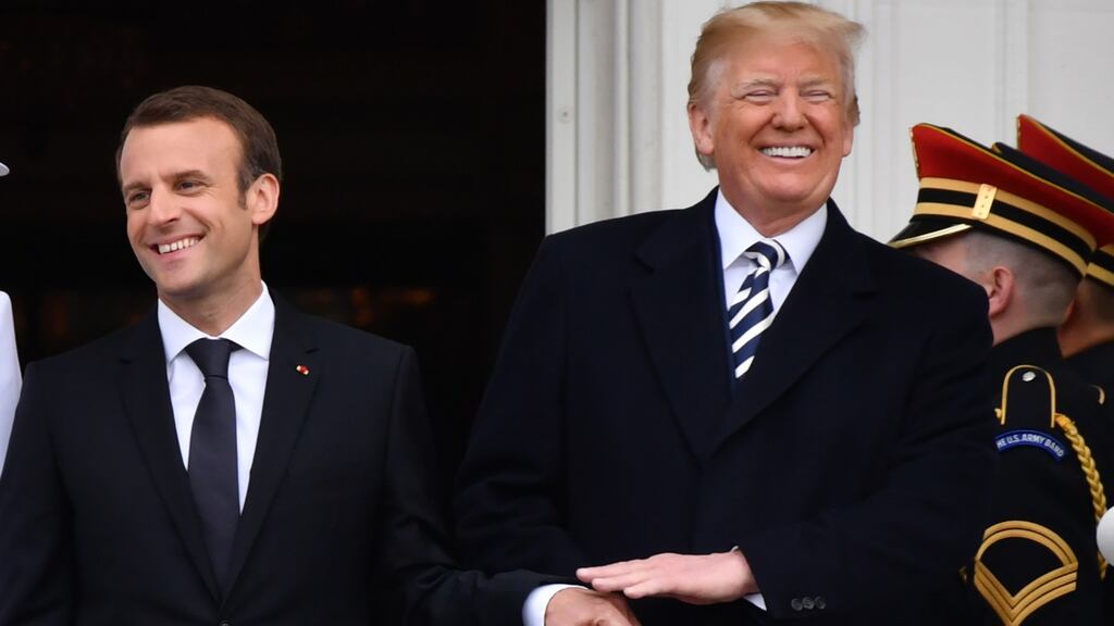 US President Donald Trump, seen here with French President Emmanuel Macron this week, is due to visit the UK this summer. Photograph: AFP PHOTO