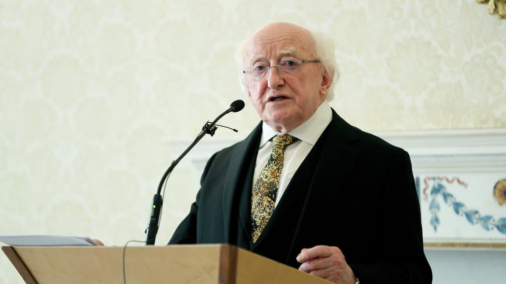 President Michael D Higgins speaking in Áras an Uachtaráin. File photograph: Maxwell Photography