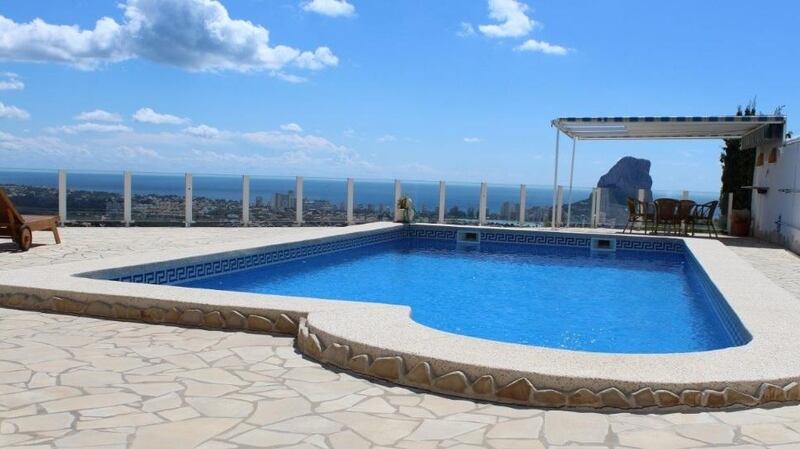 The swimming pool of the villa in Calpe, Spain