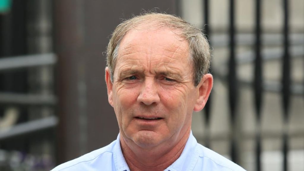 Francis Foster  leaving the Four Courts  after the opening day of his High Court action for damages. Photograph: Courts Collins