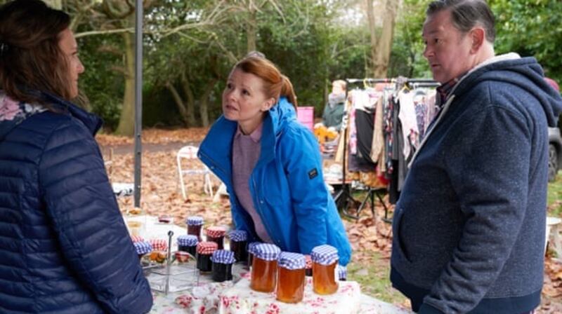 Johnny Vegas with Sian Gibson and Gemma Wardle in Murder, They Hope. Photograph: Gold