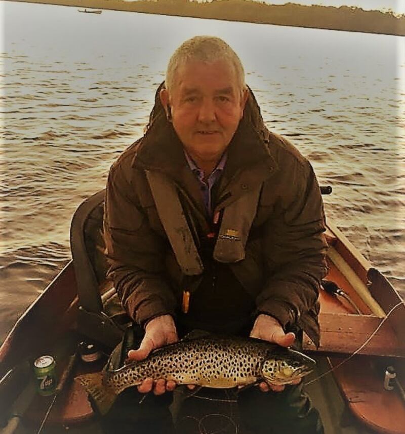 Ned Clinton with one of his Spent Knat trout from Lough Sheelin