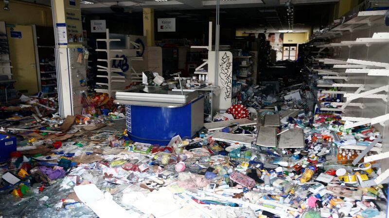 The interior of a shop that was looted during demonstrations at the G20 summit in Hamburg, Germany, July 8, 2017. Photograph: REUTERS/Fabrizio Bensch