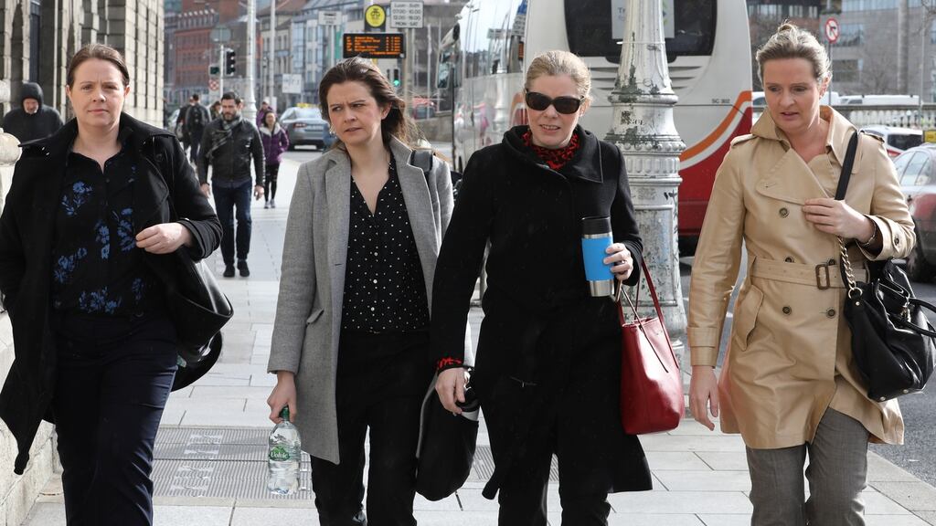 Aoife, Brenda, Colette and Ciara Quinn at the Four Courts in Dublin. Photograph: Collins Courts