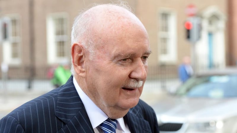 Former Irish Nationwide Building Society chief executive Michael Fingleton arriving at Leinster House to address the Oireachtas Banking Inquiry. Photograph: Eric Luke/The Irish Times.