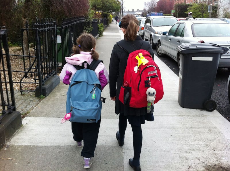 Schoolbags are much too heavy these days. Photograph: Bryan O'Brien/The Irish Times