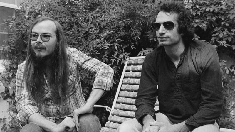 Walter Becker (left) and Donald Fagen of Steely Dan in in Los Angeles in 1977. Photograph: Nick Ut/AP