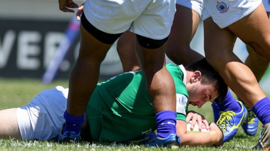 Ronan Kelleher scored for Ireland Under-20s during their vital win in Georgia. Photograph: Levan Verdzeuli/Inpho