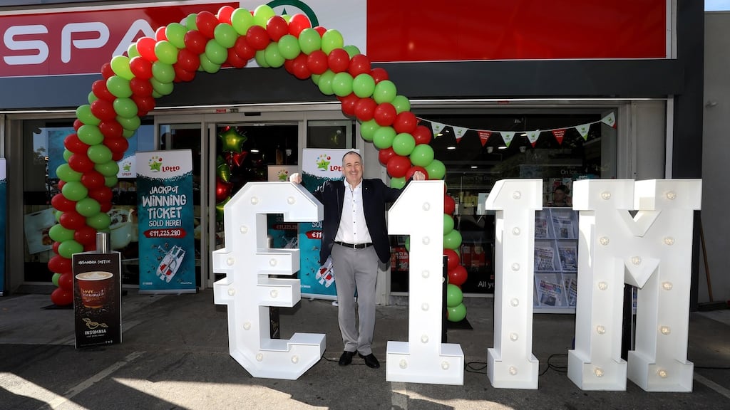 Ken O’Connor, owner of the Spar Texaco Service Station in Enniskerry, Co Wicklow where the winning ticket was sold. Photograph: Mac Innes Photography/PA Wire