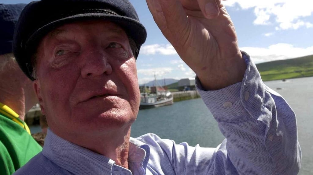 Charles Haughey on his yacht, Celtic Mist. Photograph: Don MacMonagle