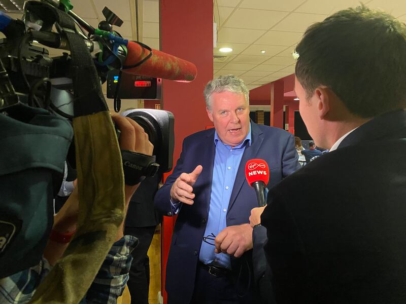 Independent Ireland candidate for Europe Ciarán Mullooly at the count centre in Castlebar on Monday. Photograph: Fiachra Gallagher