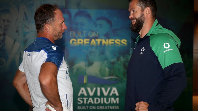 Andy Farrell and Mike Catt. Photograph: Dan Sheridan/Inpho