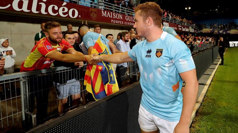 Jackson thanks fans after the match. Photo: Billy Stickland/Inpho