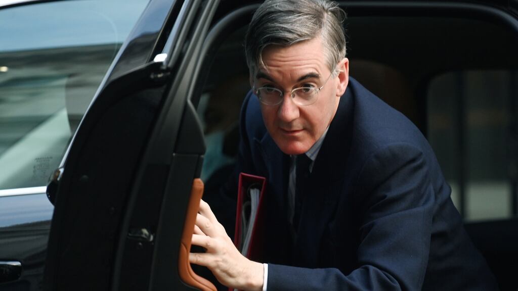 Jacob Rees-Mogg arrives at No 10 Downing Street for a cabinet meeting. Photograph: Andy Rain/EPA