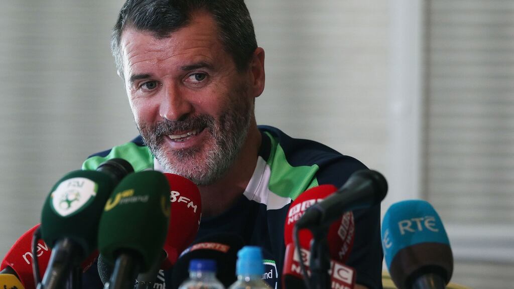 Republic of Ireland assistant coach Roy Keane during a press conference at the Radisson Blu Hotel, Little Island, Cork. Photograph: Brian Lawless/PA Wire