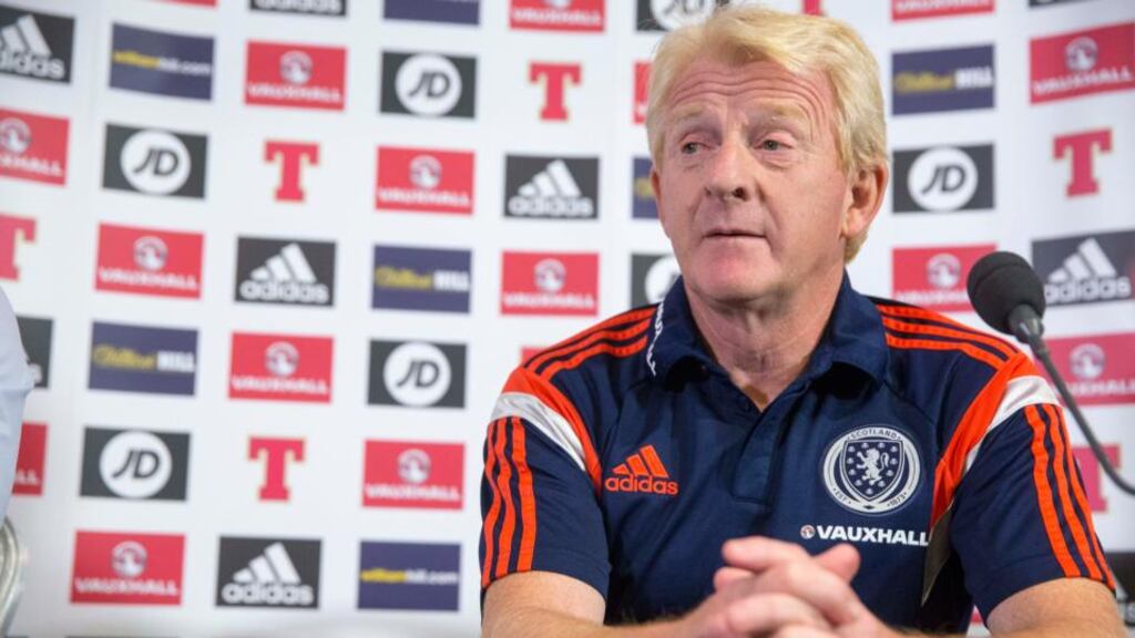 Scotland manager Gordon Strachan is hopeful his team can get a result against Germany. Photograph: Jeff Holmes/PA